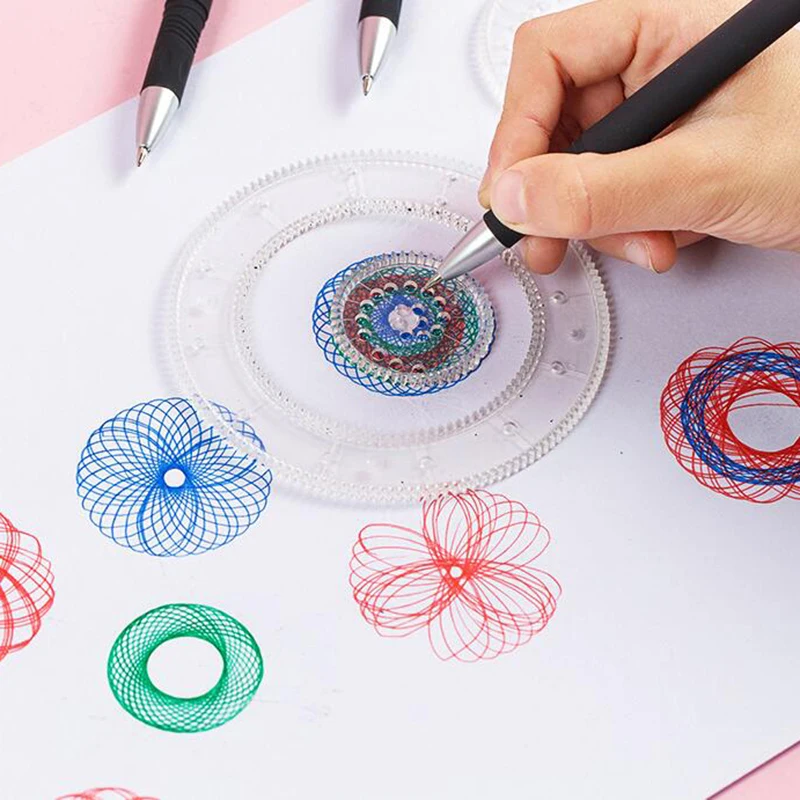 22PCS Funny Spirograph Drawing Toy Set – Interlocking Gears & Wheels, Geometric Ruler, Creative Educational Kids' Toy