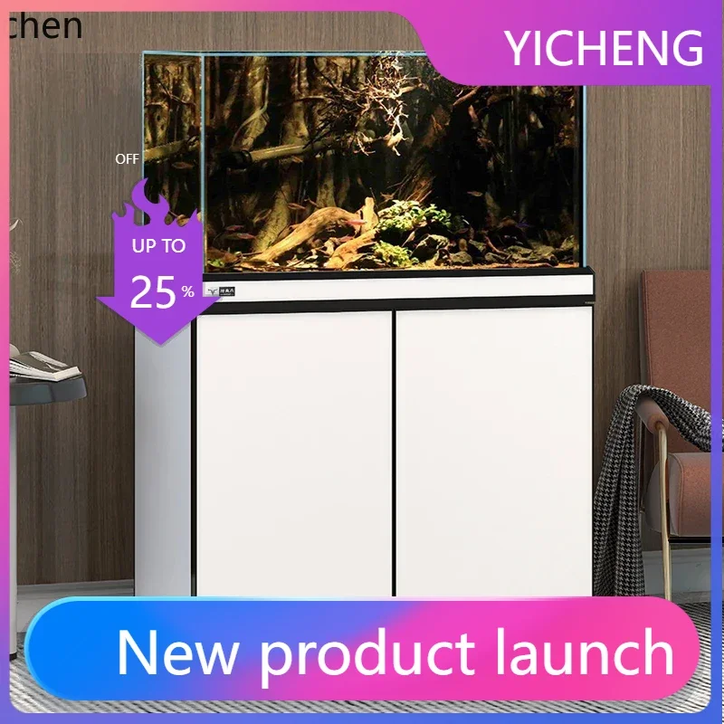 

LYY ultra-white glass Lanshou goldfish fish tank ecological landscaping living room small and medium bottom filter aquarium