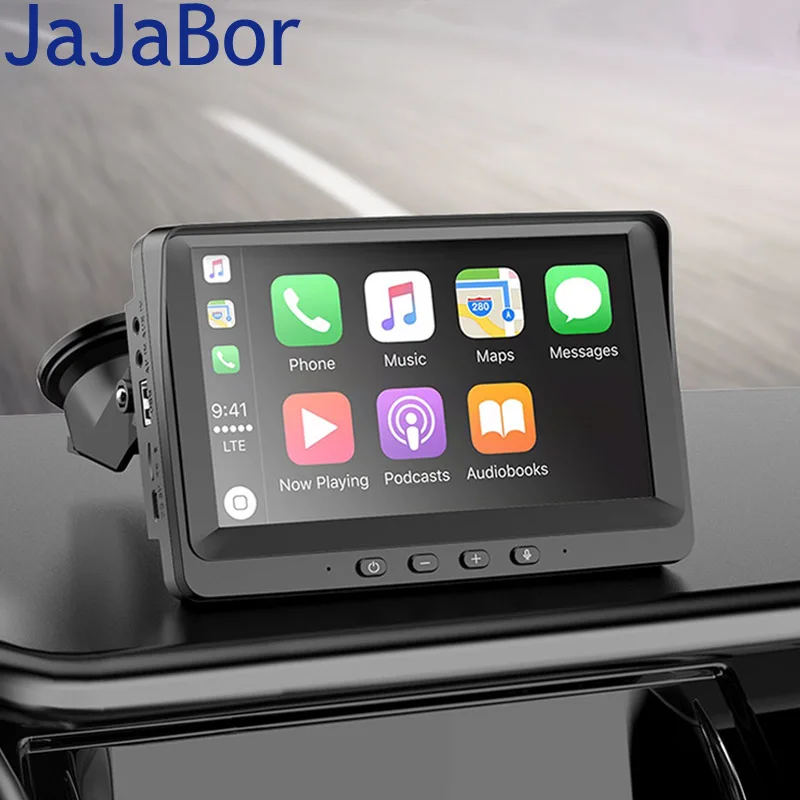 

JaJaBor FM Transmitter AUX Car MP5 Player Wireless 7 Inch Touch Screen for Apple CarPlay Android Auto Handsfree Car Bluetooth