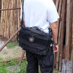 PHECDA Tactical gear 1000D oxford laser cut MOLLE system 15.6 inch tactical laptop bag EDC messenger bag 10L