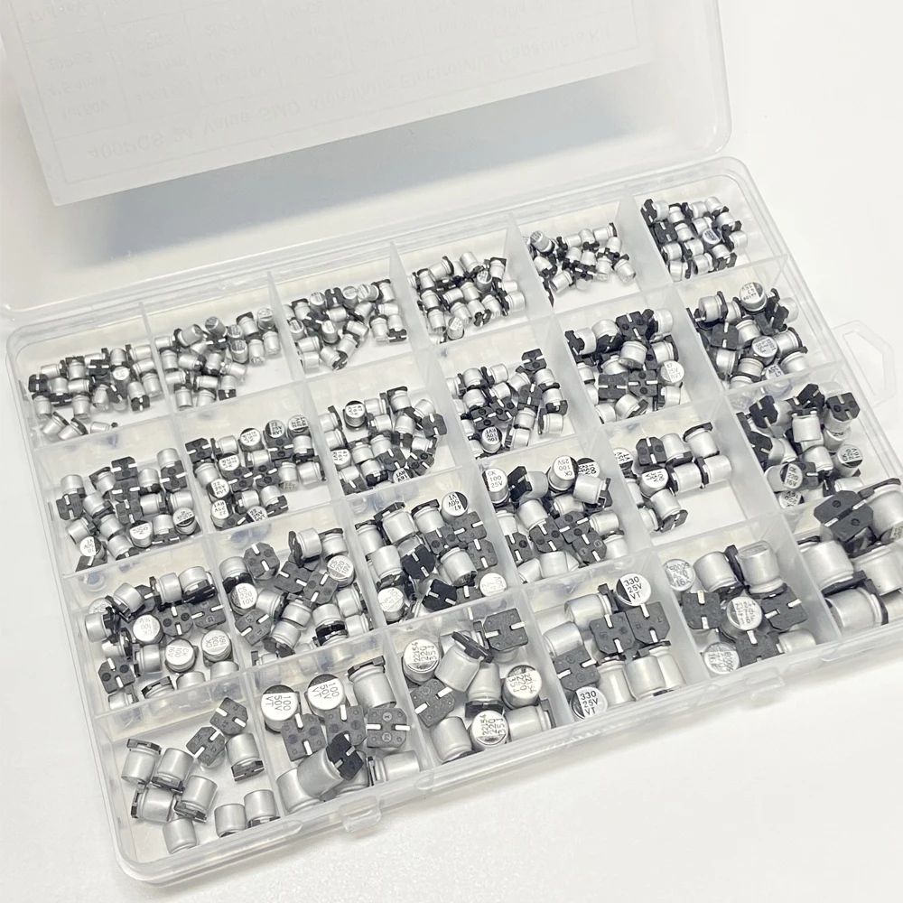 Aluminum Electrolytic Capacitors SMD Assortment Kit  400Pcs 24Value SMD 1uF~1000uF 6.3V-50V  24Value  with box