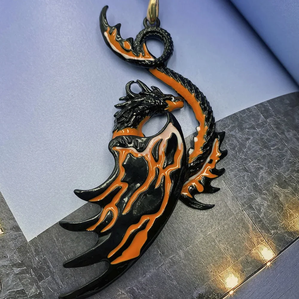 Cool Gothic Plant Animal Necklace for Women Men Gragon Bat Eagle Heart Rose Pendant Necklace Costume Party Jewelry Gifts
