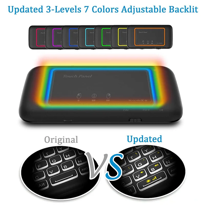 H20 Wireless Keyboard 2.4G Backlight Touchpad Air Mouse IR Leaning Remote Control Keyboard for PC Android TV Box IPTV Windows