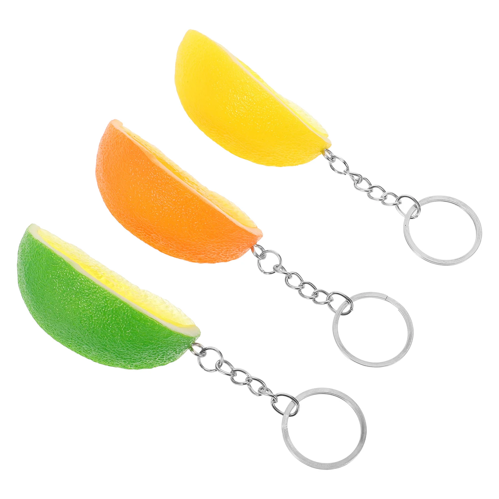 

3Pcs Simulation Lemon Slices Keychain Cute Fruit Charm for Bag Backpack Realistic Decorative Artificial Fruit Accessory