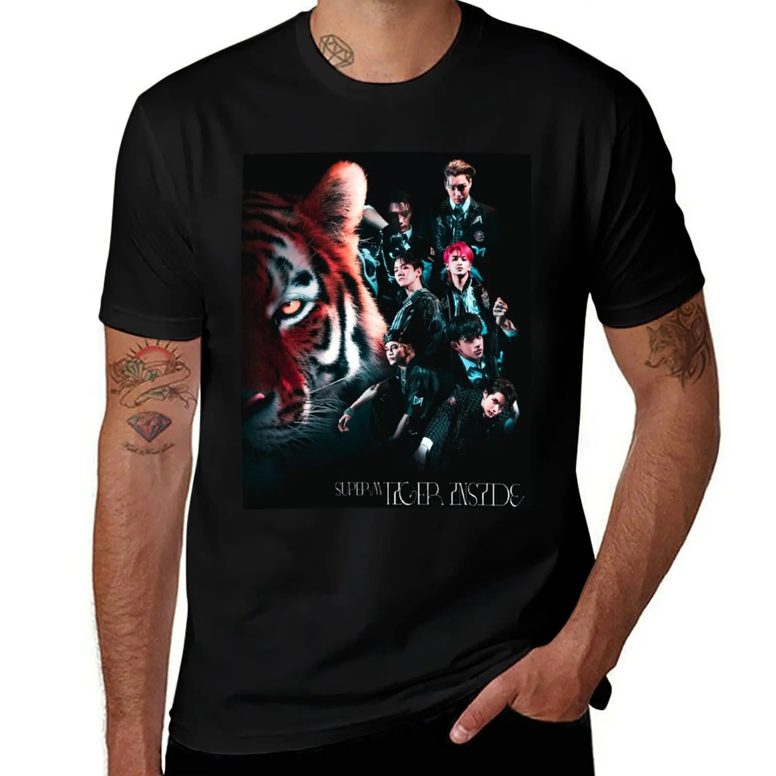 SuperM 'Tiger Inside' POSTER T-Shirt Dry Fit Athletic Short Sleeve Shirt T-Shirt