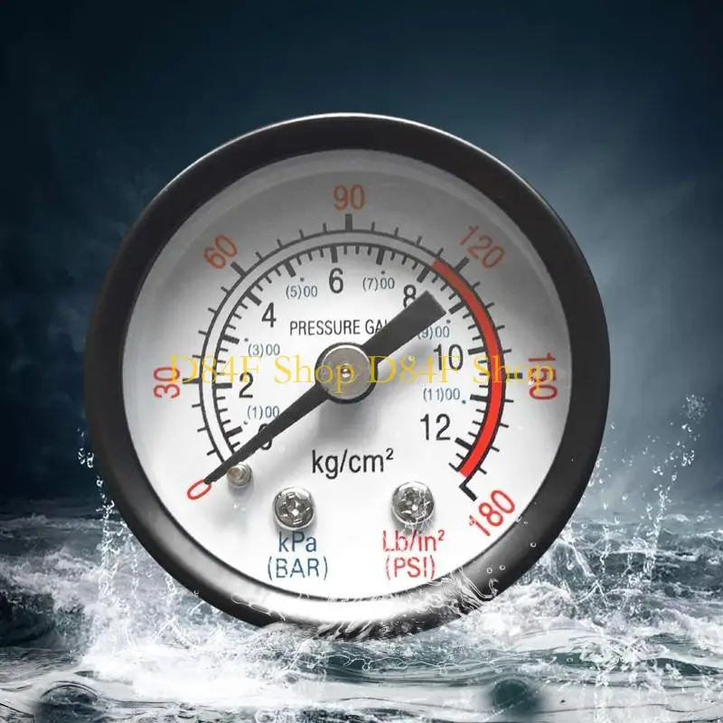 D84F Multipurpose Pressure Gauge with Dual Mount Air Compressor Pressure