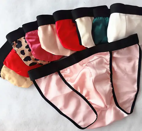 100% Mulberry Silk Men Briefs Bikini Design T-Shaped Panties Half T-Back