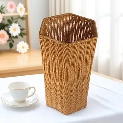 

Artificial Rattan Plastic Umbrella Holder Indoor Entryway Storage Stand Large Capacity Organizer for Folding Long Umbrellas Home