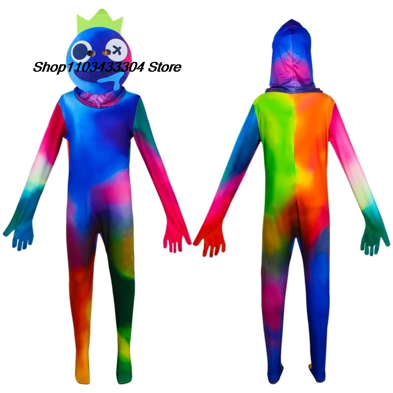 Halloween Rainbow Friends Costume Kids Boys Blue Monster Wiki Cosplay Horror Game Jumpsuit Canival Birthday Party Costume