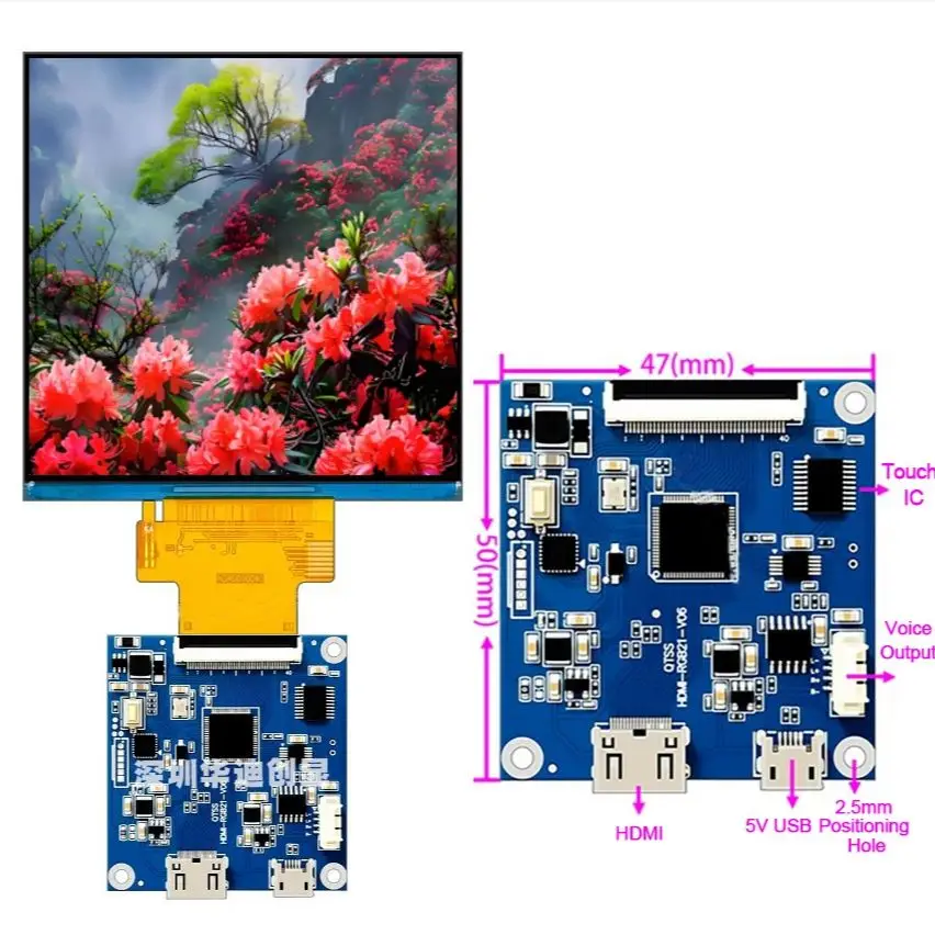 Écran Lcd carré de 4 pouces 480x480 720x720 RGB MIPI Inference tactile Tft écran Lcd avec carte de pilote HDMI