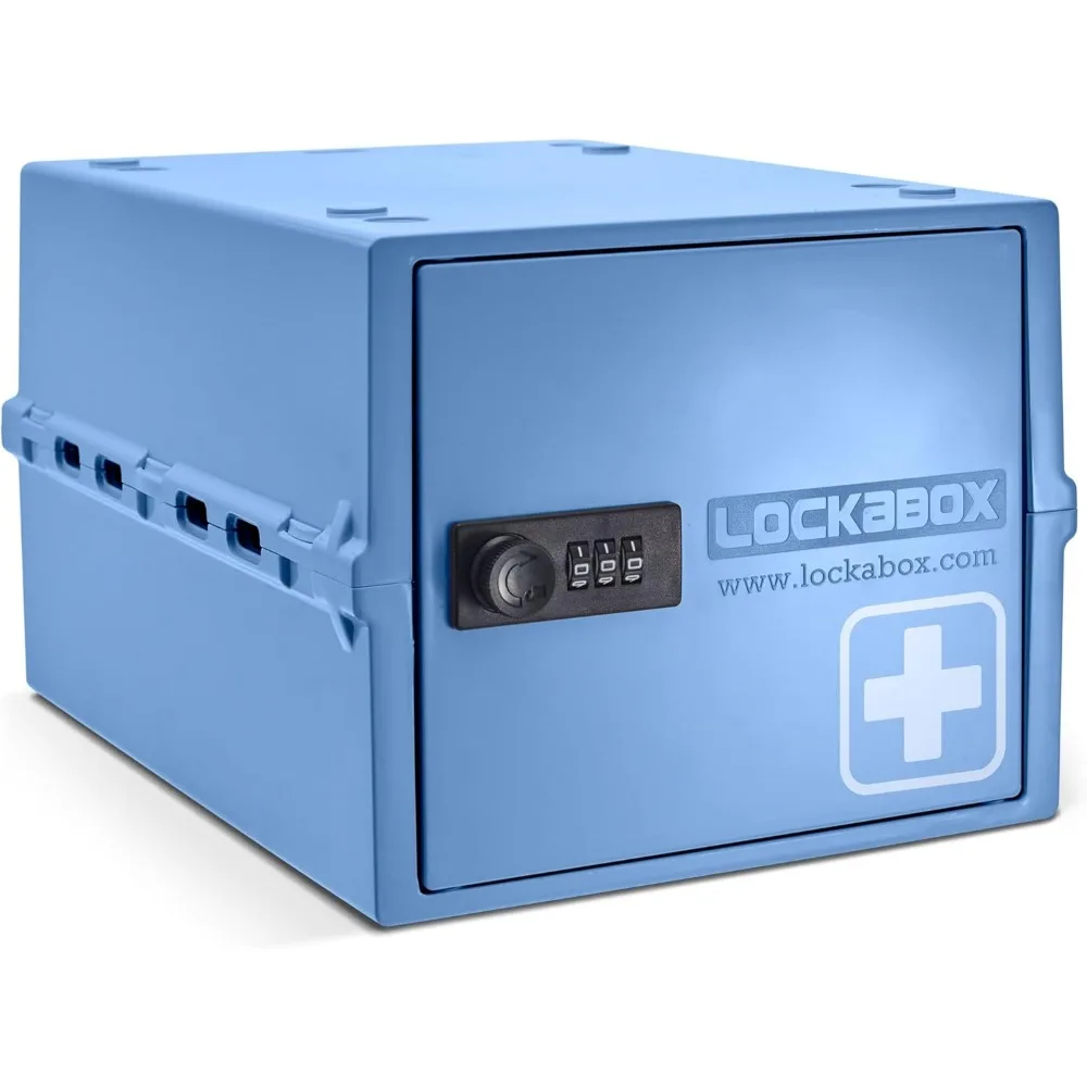 Medium Secure Medication Lock Box with Digital Code for Pills Vitamins Supplements External Size 12 x 8 x 6.6 Inches