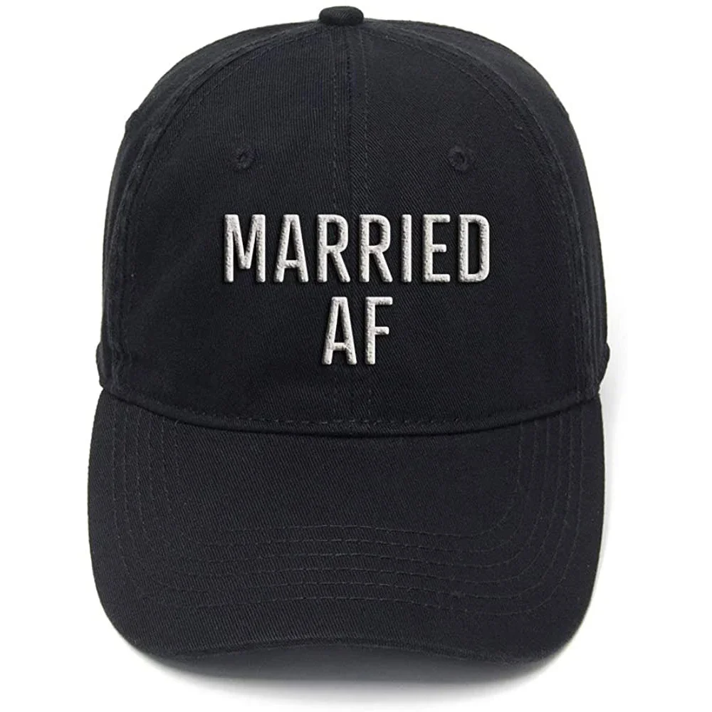 

Lyprerazy Married AF Washed Cotton AdjustableMen Women Unisex Hip Hop Cool Flock Printing Baseball Cap