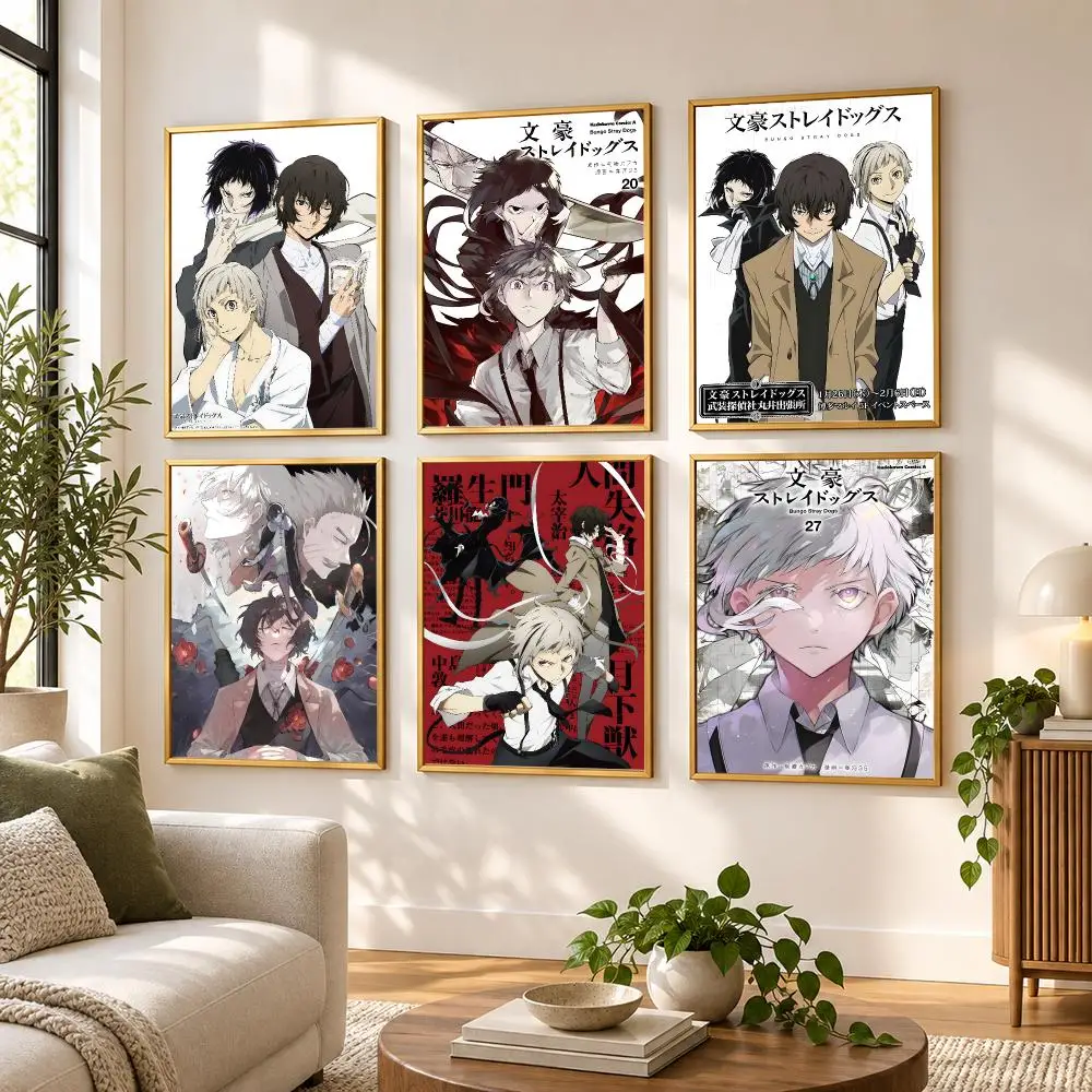 Anime B-Bungo S-Stray Dogs Poster HD art sticky wall waterproof home living room bedroom bar aesthetic decoration