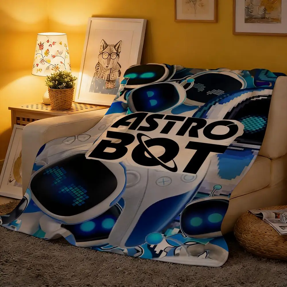 

Game A-Astro Bot Throw Flannel Blanket Suitable for Sofas Beds Offices Travel, Camping Chairs