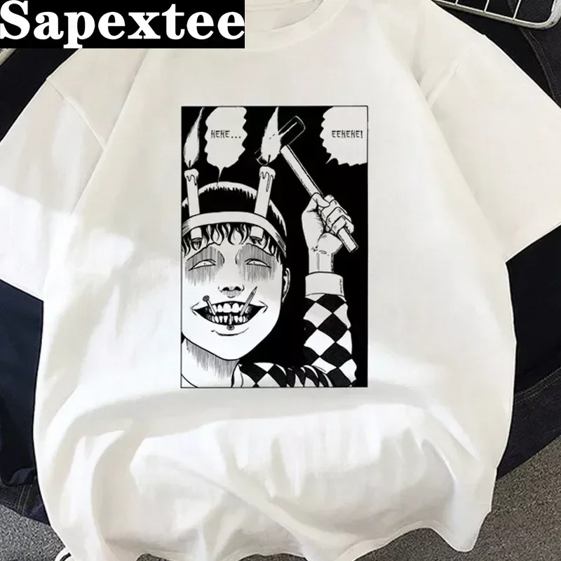 

Horror comics Junji Ito ladies T-shirt femme streetwear Harajuku T-shirt tumblr grunge summer kawaii top women