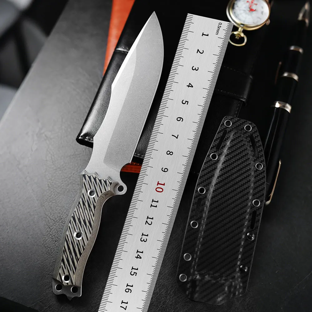 

DC53 steel fixed blade micarta handle tactical camping rescue agricultural chopping knife