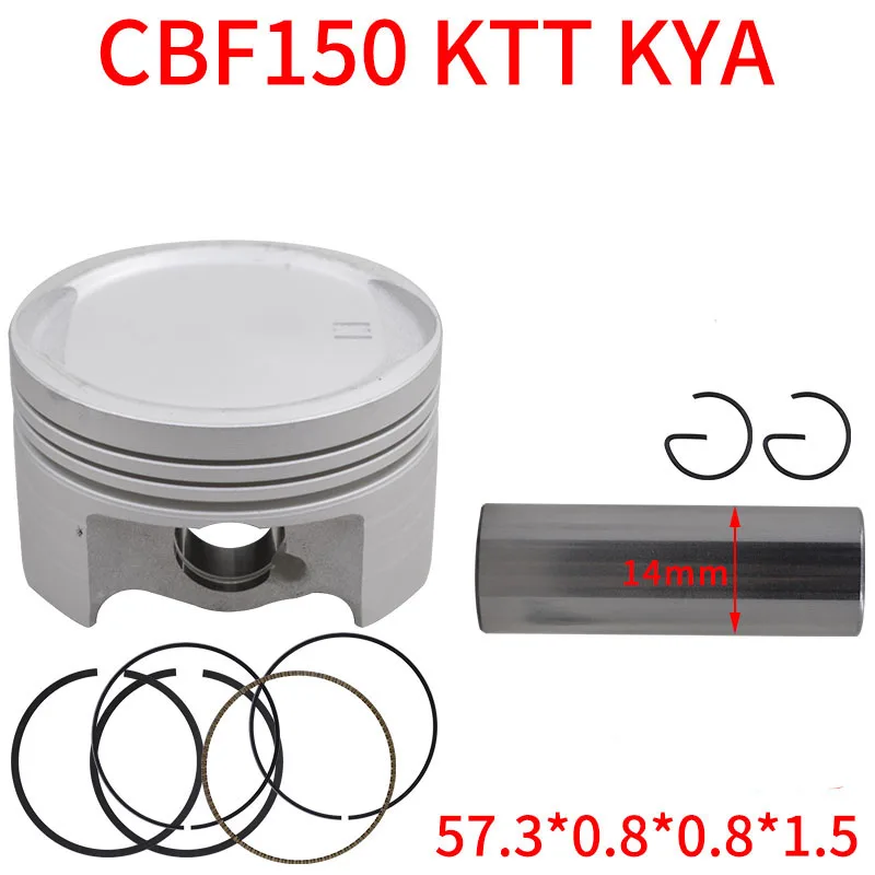 Motorcycle Piston Set Bore 57.3mm 14 mm Pin  For Honda CBF150 CBF 150 150cc Engine Spare Parts