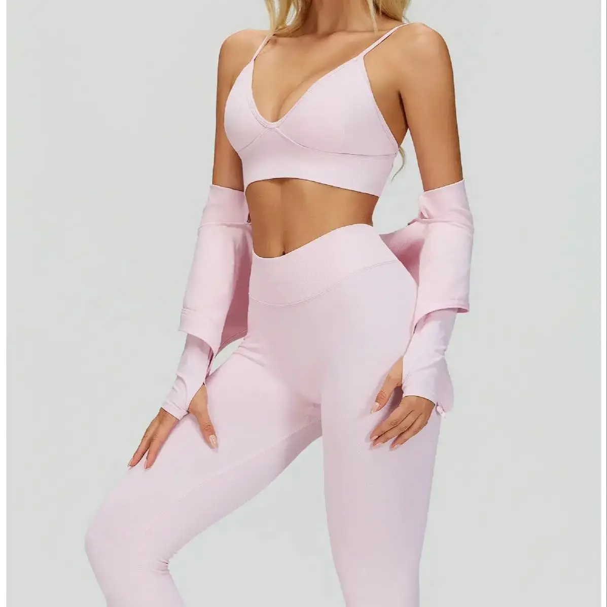 2/3PCS Seamless Tight Yoga Set Sexy Women Tracksuit Waist Cinching Slimming Quick Drying Fitness Set Running Exercise Sports Set