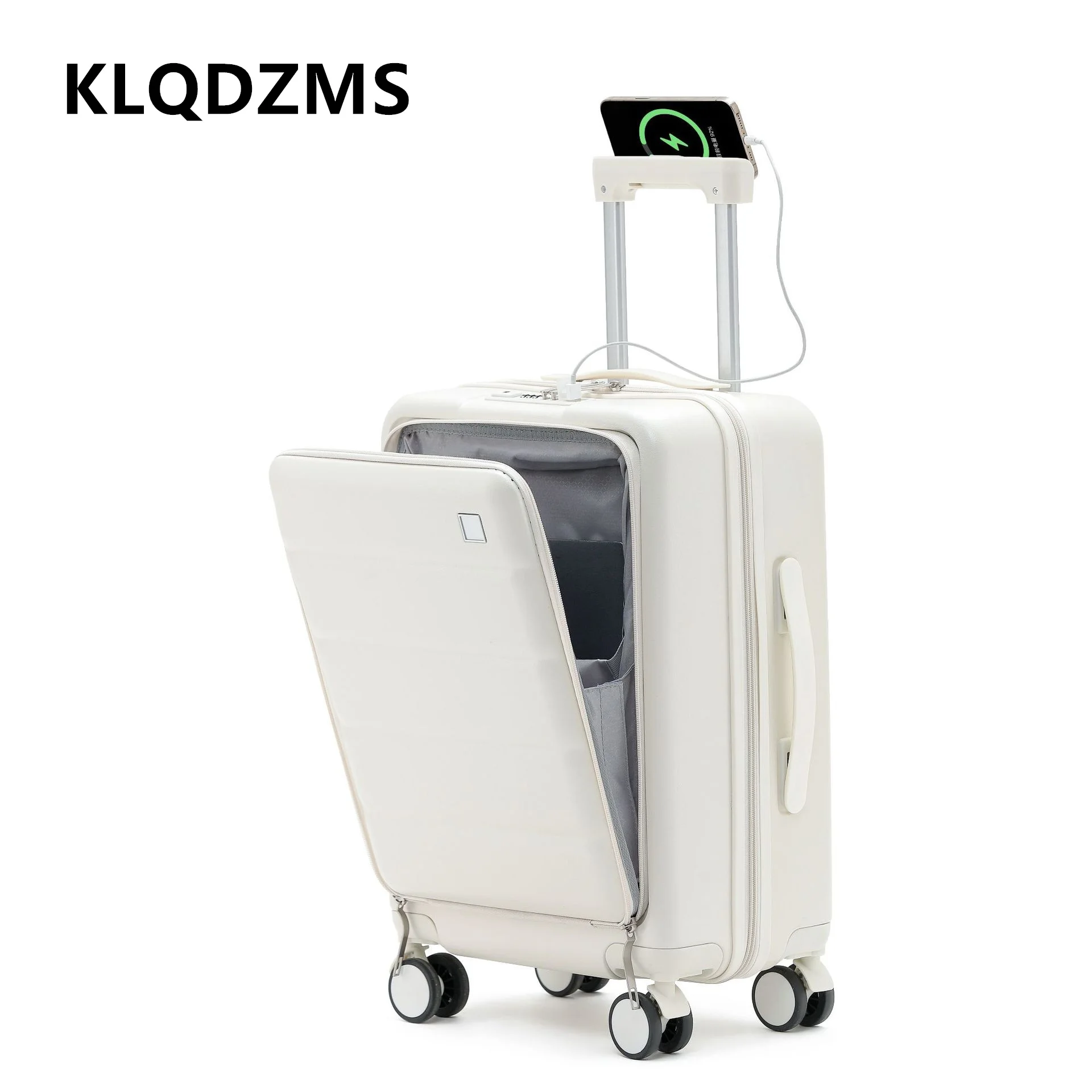 KLQDZMS Laptop Suitcase Front Opening Boarding Box Men's Business Trolley Case 20