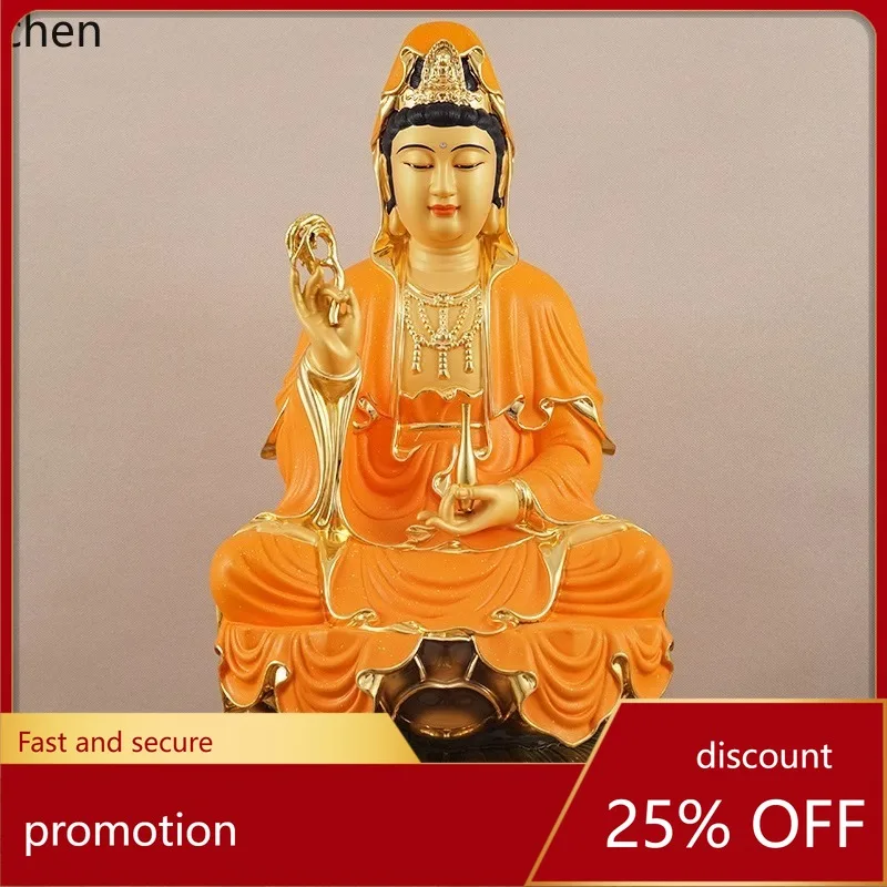 Cz1 pure copper  bodhisattva for home worship guanyin buddha statue saha three saints nanhai guanyin bodhisattva ornaments