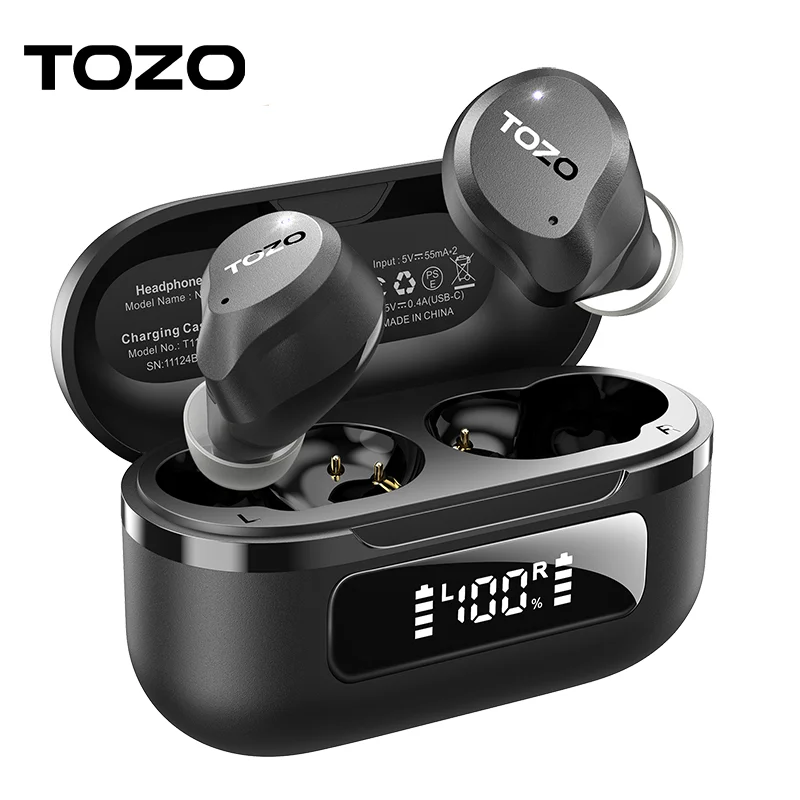 TOZO New NC9 True Wireless Earbuds in Ear TWS Earphones 10mm Drivers Stereo Sound Noise Cancelling Bluetooth Headphones Headset