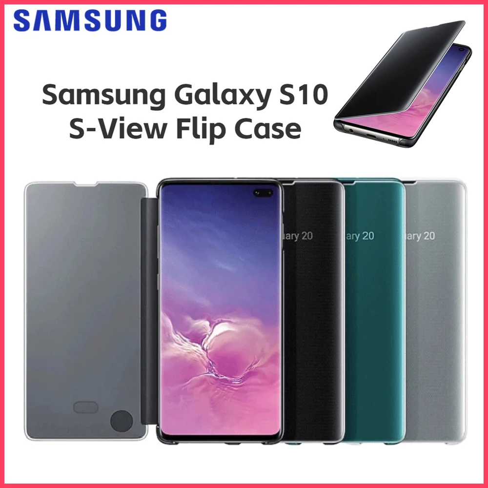 Original SAMSUNG Galaxy S10 S-View Flip Case Galaxy S10 clear view case galaxy S10 mirror case