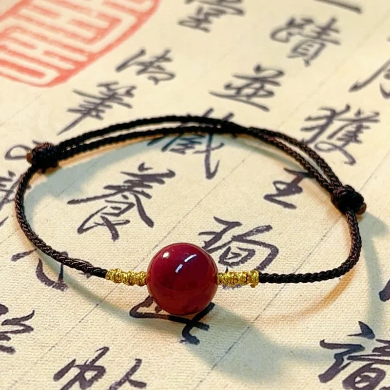 

New Natural Raw Ore Cinnabar Bracelet, Classic, Fashionable, Simple and Versatile Jewelry