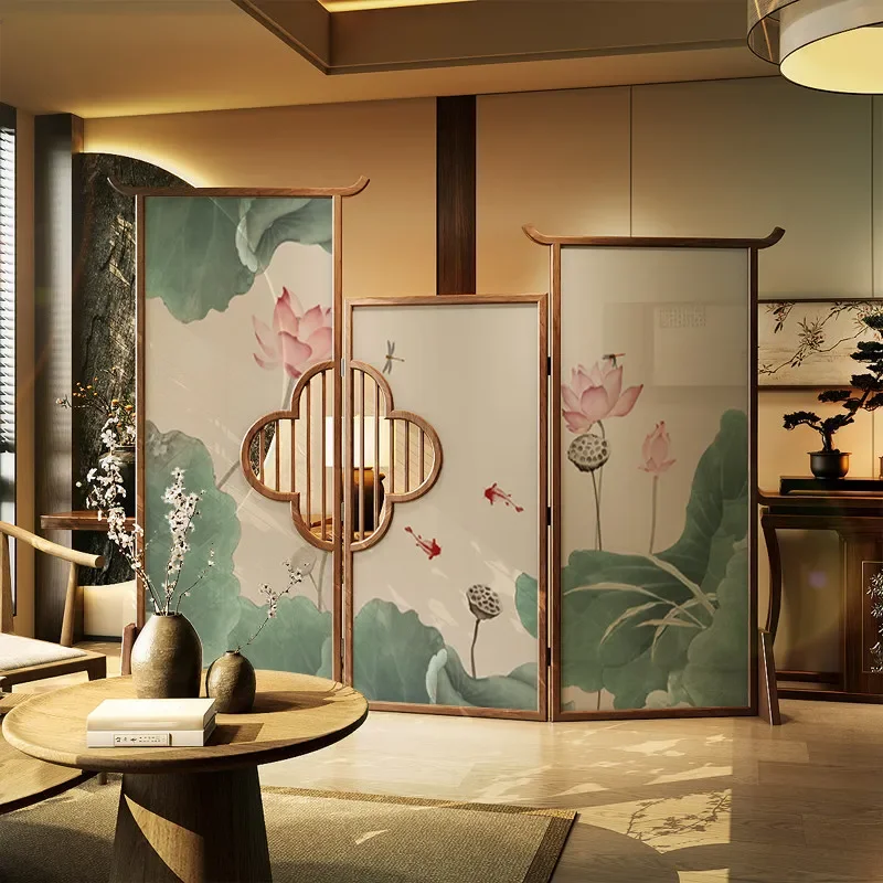 for Song Aesthetic Folding Screen Room Divider Entrance Partition for Tea Room Club Hotel Entryway Decorative Foldable