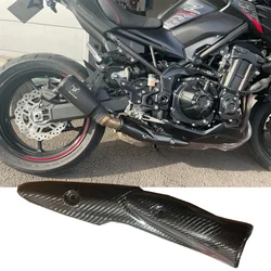 For Kawasaki Z900 Exhaust Pipe Moto Parts Middle Link Muffler Heat Shield Cover Guard Shell Slip On Carbon Fiber Z 900 2017-2022