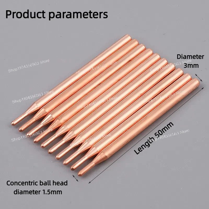 3mm Purple Copper Aluminum Oxide Electrode Tip, Replacement Head for 18650 Battery Spot Welding Machine