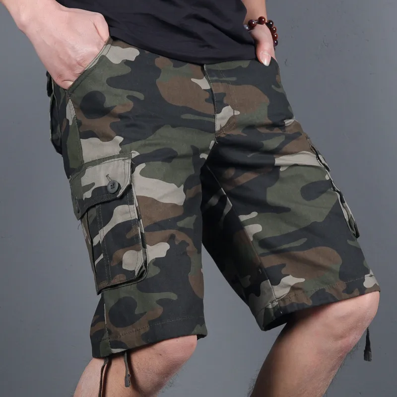 2023 Summer Men Army Cargo Shorts Fashion men Casual Camo Printed Shorts Male Camo Multi Pockets Military Shorts 28-38