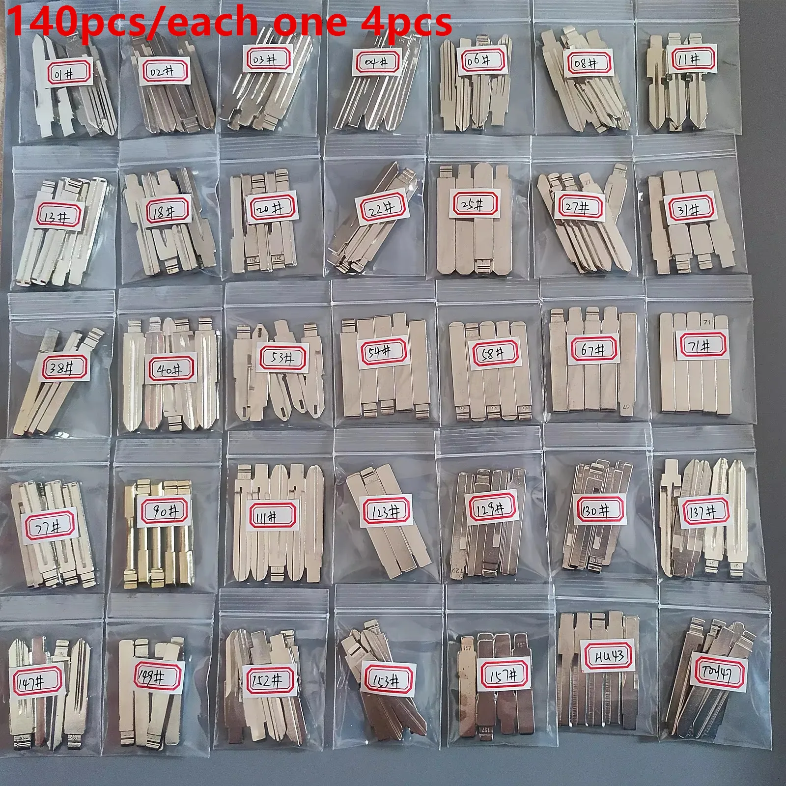 140Pcs/Set Car Key Blade 35 Types each 4pcs Metal Blank Uncut Flip KD Remote Key Blades for KEYDIY KD VVDI Xhorse