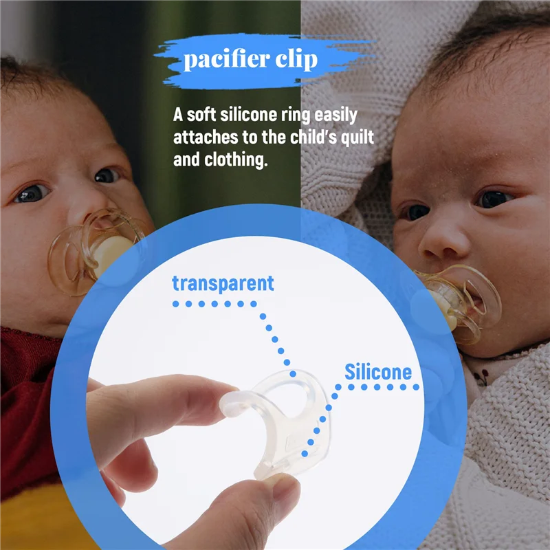 

XX-10 Pcs Button Silicone Ring Mam Pacifier Holder Mannequin Clip Adapter Transparent