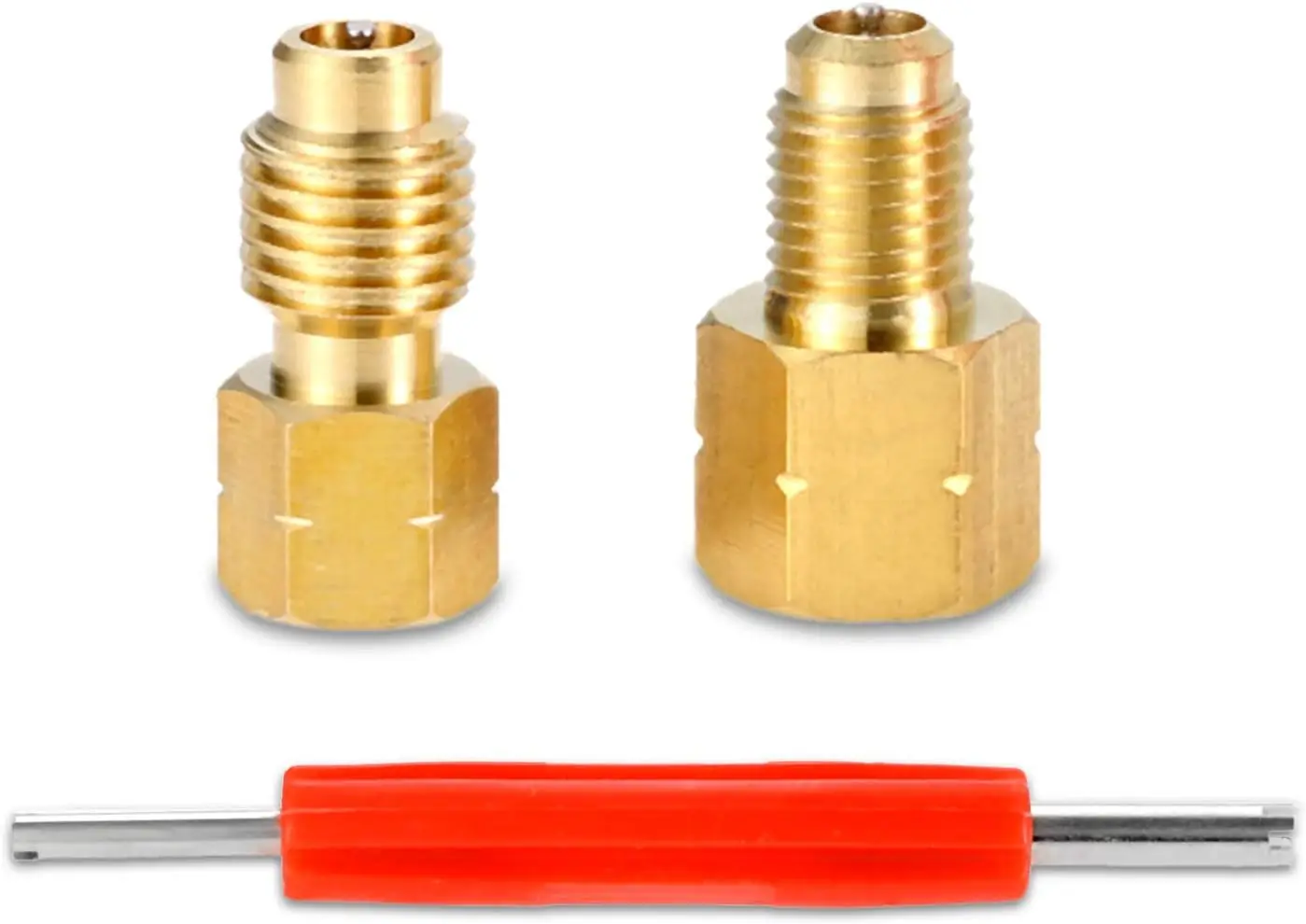 

Адаптер R1234yf с внутренней резьбой сердечника клапана FL X 1/2 дюйма LH-папа 1/2 дюйма левая внутренняя резьба X 1/4 дюйма SAE FL штекер с 1 съемником сердечника клапана