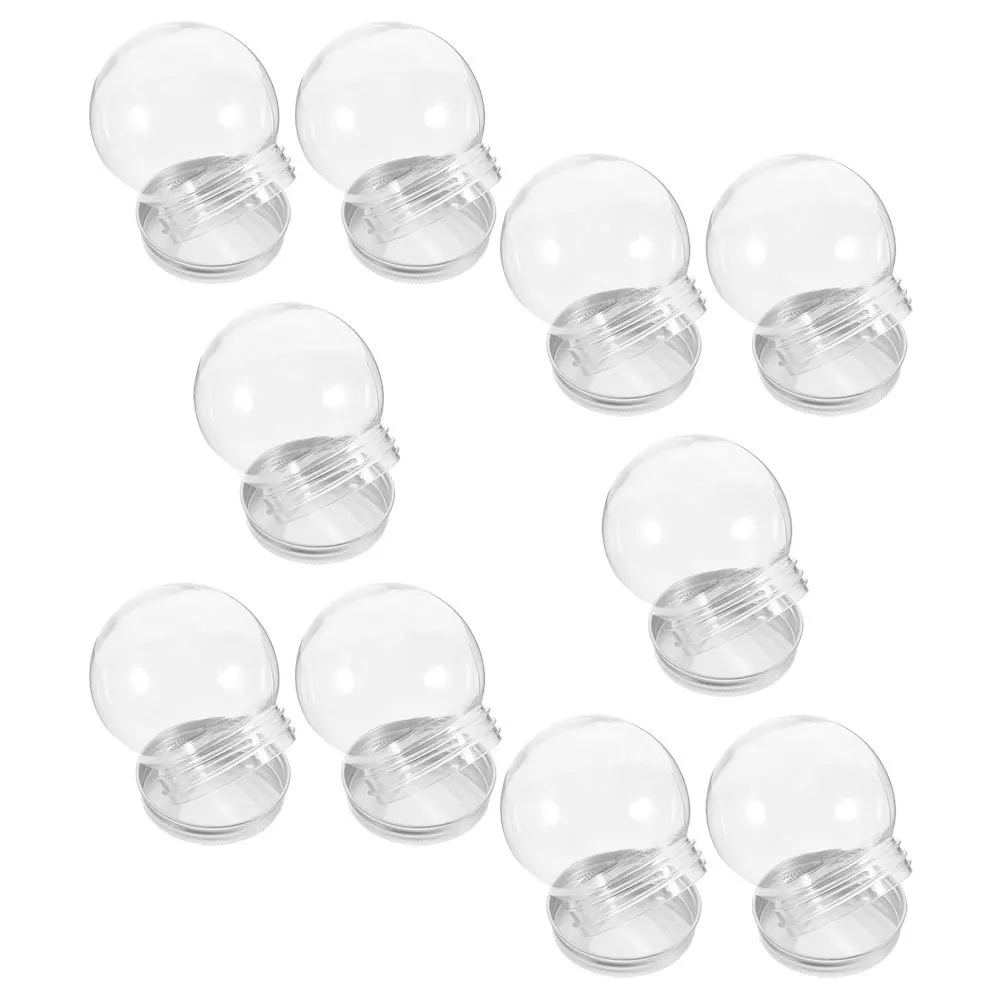

10Pcs Candy Bottle Clear Plastic Snow Globe Shape Leakproof Portable Storage Container DIY Ball Jar for Wedding Party Favor