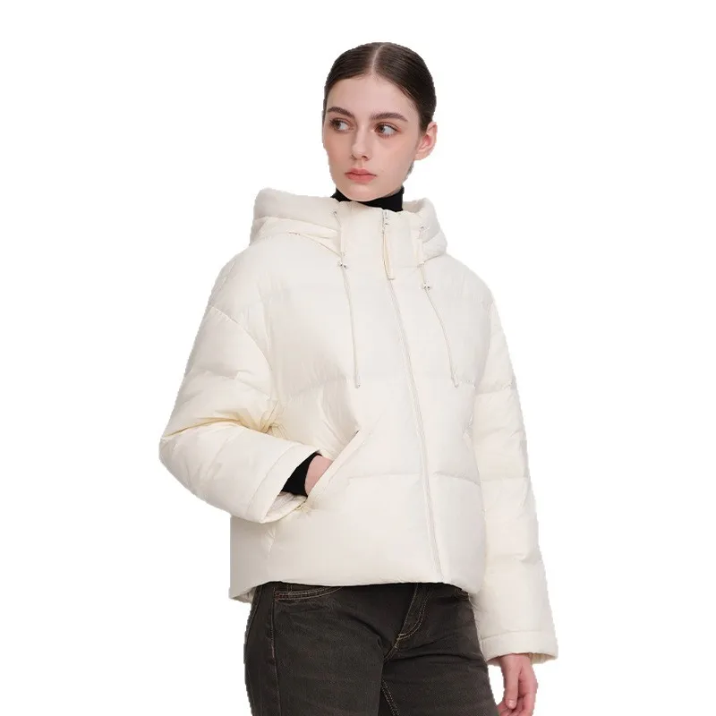 Abrigo liso para mujer, chaquetas con capucha, Parka, cárdigan empalmado, prendas de vestir exteriores, cortavientos informal con cordón, ligero elástico 2025