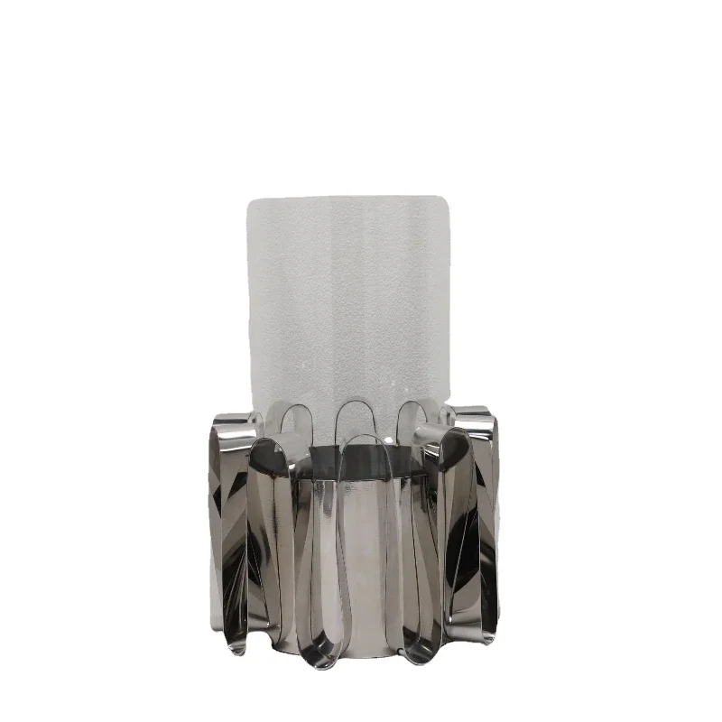 

European creative glass stainless steel flower ornaments, model room coffee table wine cabinet