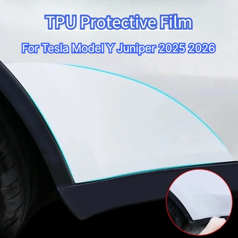 For Tesla Model Y Juniper 2026 Front Door Corner Anti-Scratch Film Rear Door Protective Films Invisible Car Clothing TPU Film ﻿