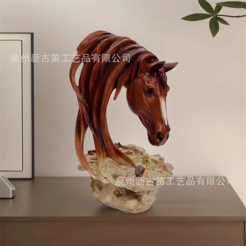 Modern Horse Head Resin Sculpture Home Living Room Foyer Office Table Centerpiece Animal Bust For Adults Christmas Gift Elegant