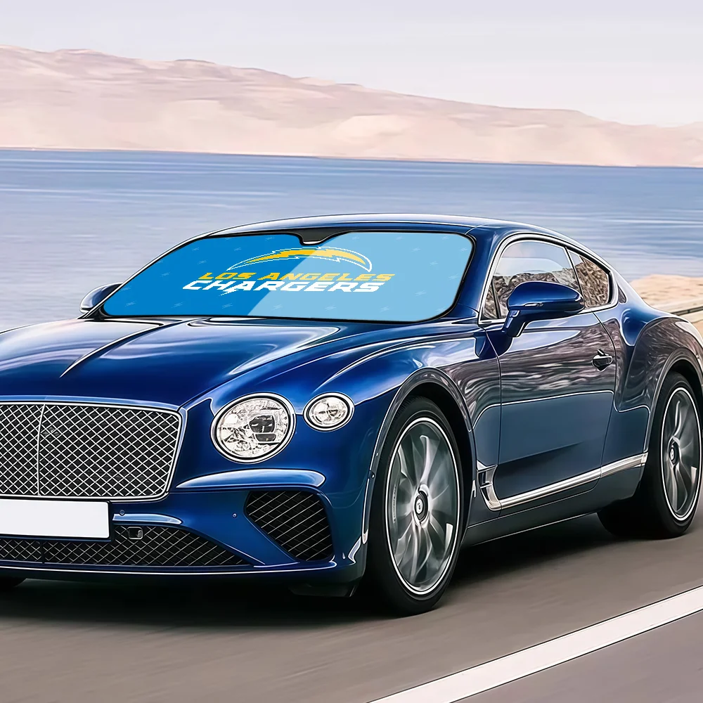 كرة القدم L-Los A-Angeles-C-Chargers حماية من الشمس الزجاج الأمامي ظلة غطاء الشمس الظل السيارات الشمس قناع سيارة يغطي