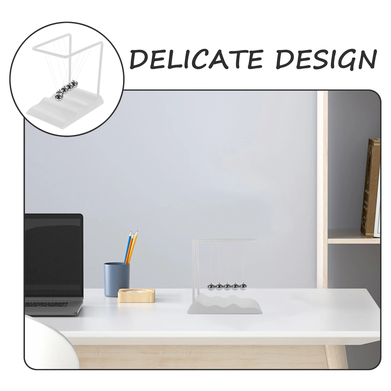 Bola ornamento desktop decoração científica para casa escritório dormitório física pêndulo contas alívio do estresse balanço de metal