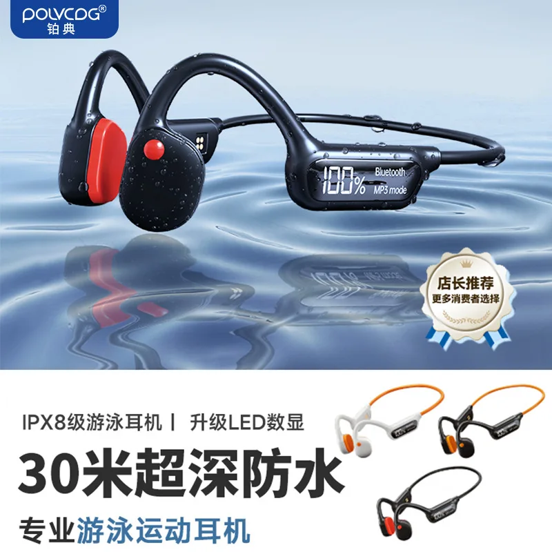

2025 hot sale Platinum Code BD-X10 Bone Conduction Headset Swimming Waterproof 32G Memory Pain-free Sports Running Swimming Blue