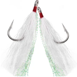 8Pcs/4Pcs Bucktail Teasers Fishing Hook Saltwater Fishing Lures Rig Stainless Steel Fishing Jig Hooks For Catfish Bass