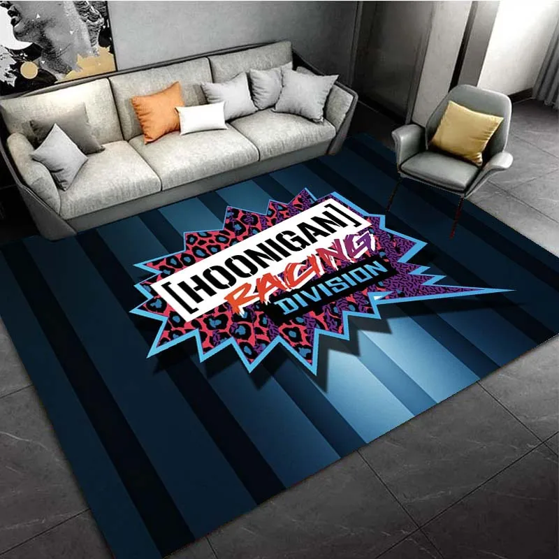 Hoonigan Driven By Passion Racing Logo Area Rugs for Living Room Bedroom Decoration Rug Children Play Room Mat Anti-slip Carpets