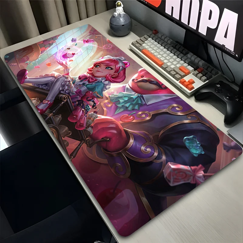 Mouse Pad Laptop Anime Extended Desktop Mat Computer Gamer Mousepad PC Gaming Accessories Keyboard Pad L-league of Legends Annie