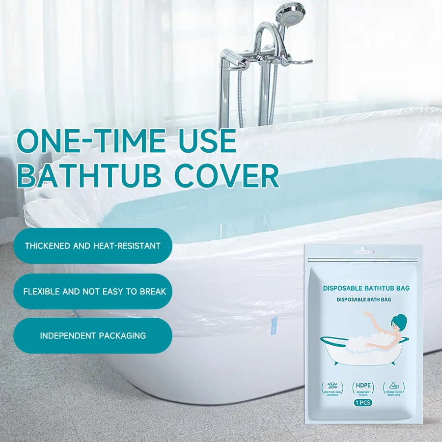 1-10pack Disposable Bathtub Liner Individual Pack Bathtub Cover Liner 102x47Inch Bath Tub Liner Bag for Household Travel Hotel