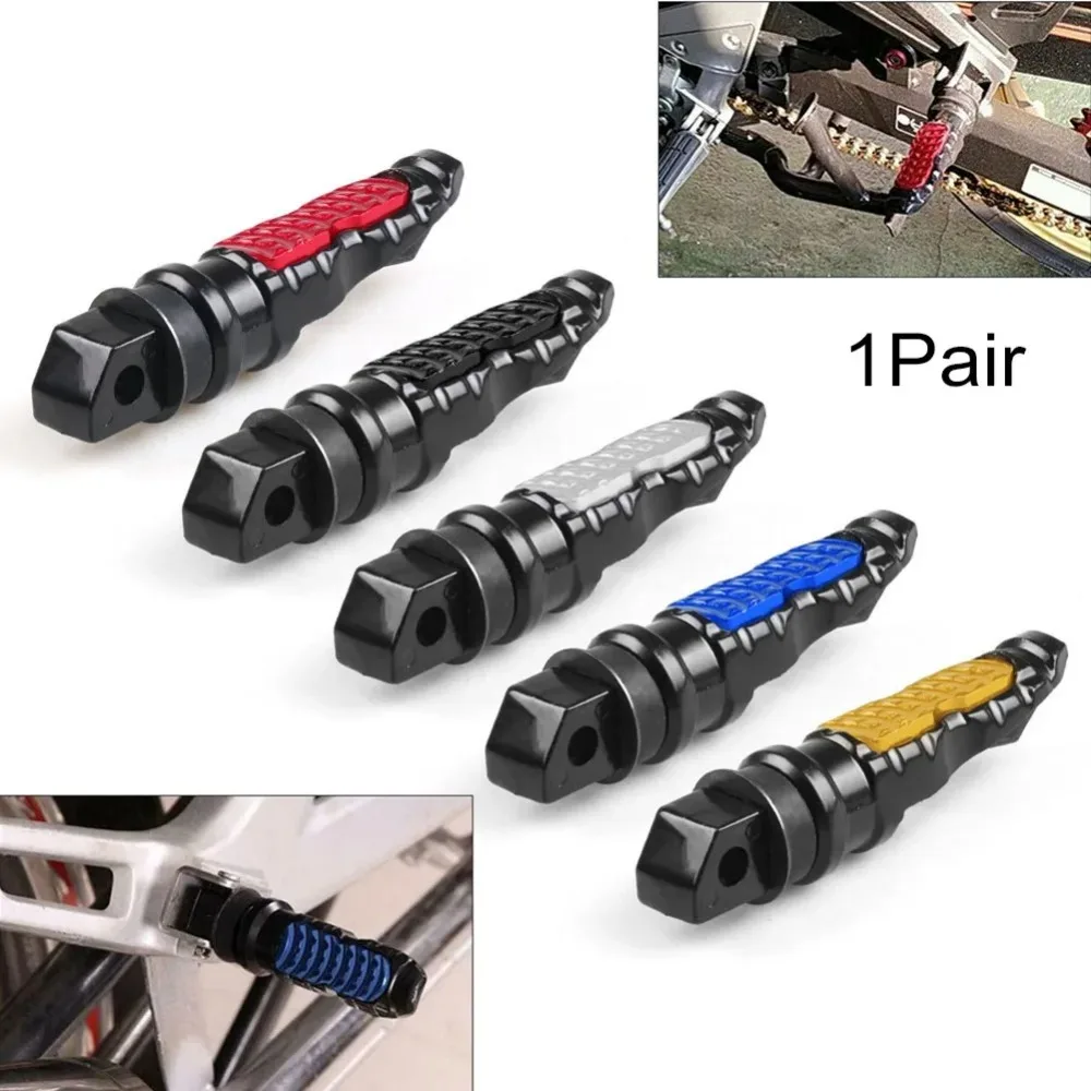 1pair Universal Motorcycle Rear Passenger Foot Pegs Pedals Footrest Scooter Foot-Peg Motorbike Pedal Modification Aluminum