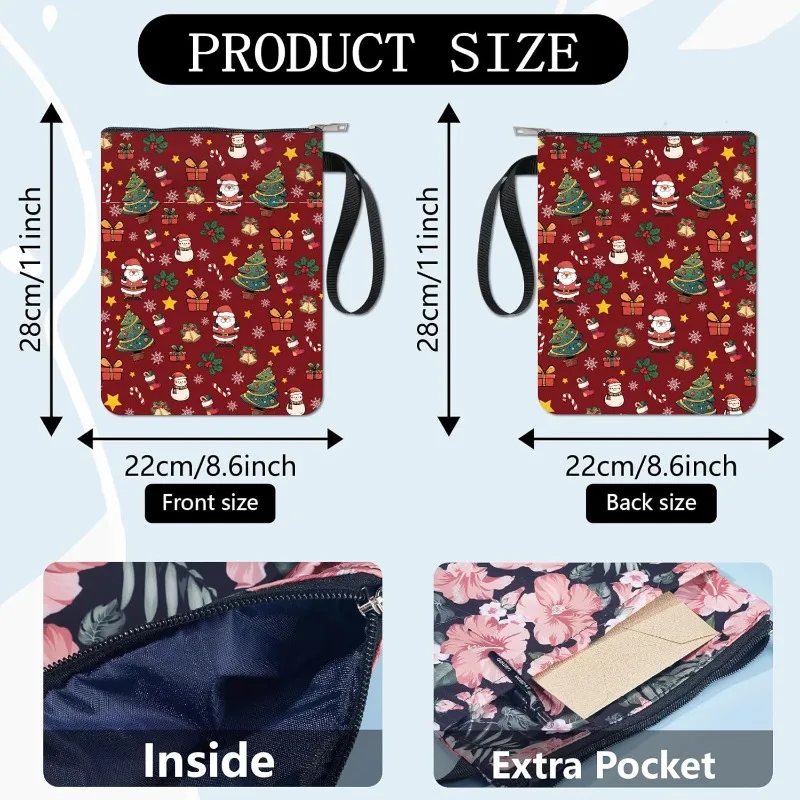 1 pc Christmas Tree Book Sleeve Santa Book Protector Xmas Book Covers for Paperbacks Washable Fabric Cloth Book Cover