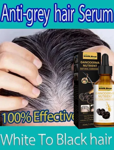 Esencia Anti-gris para el cabello, tratamiento para el cabello blanco a negro, suero para el ennegrecimiento del cabello