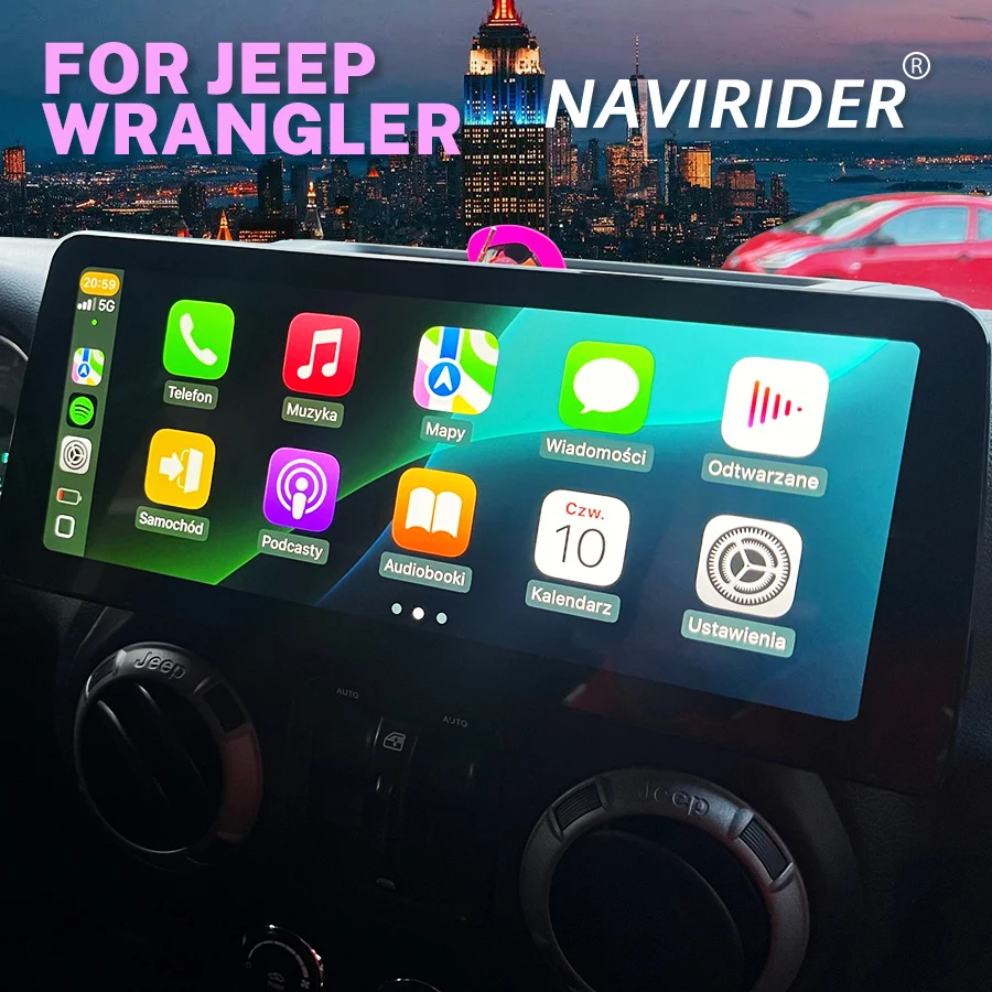 12.3 Inch For Jeep Wrangler 2011-2015 2016 2017 Android 14 Auto Car Radio Multimedia Navigation 4G GPS Stereo BT Carplay Screen
